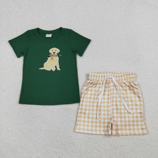 Summer embroidered dog Boy Set BSSO1636