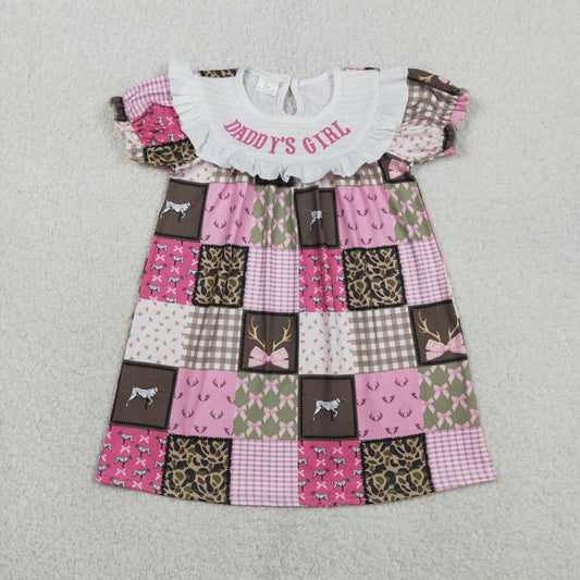 Camo Deer embroidery Girls dress GSD3484