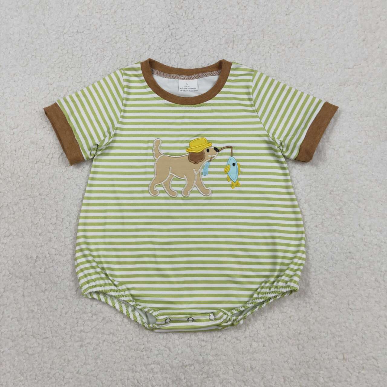 Embroidered Go Fishing Baby Romper SR3765