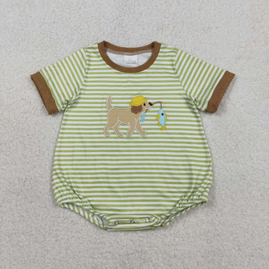 Embroidered Go Fishing Baby Romper SR3765