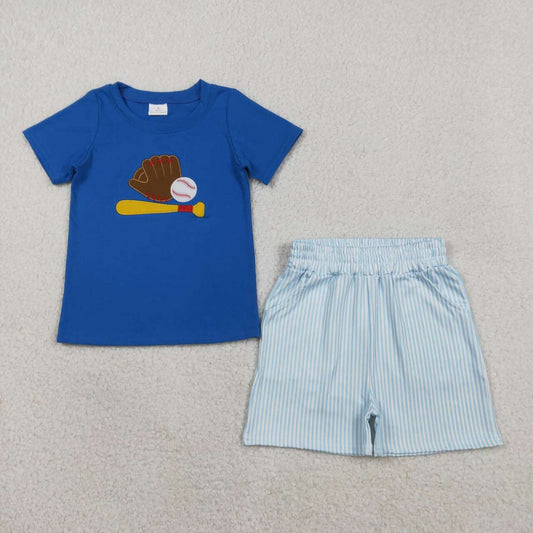 Summer Baseball embroidery Boy Set BSSO1670