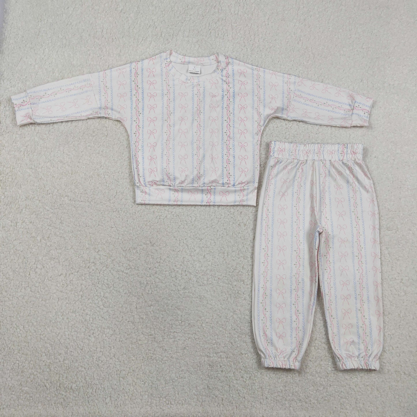flower bow Long sleeve Girls Set GLP3238