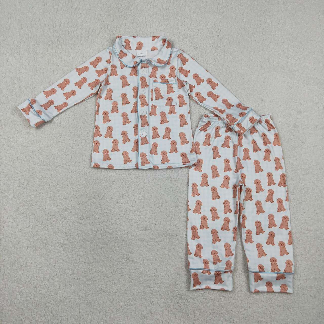 Dog Button Girls Pajamas BLP1408