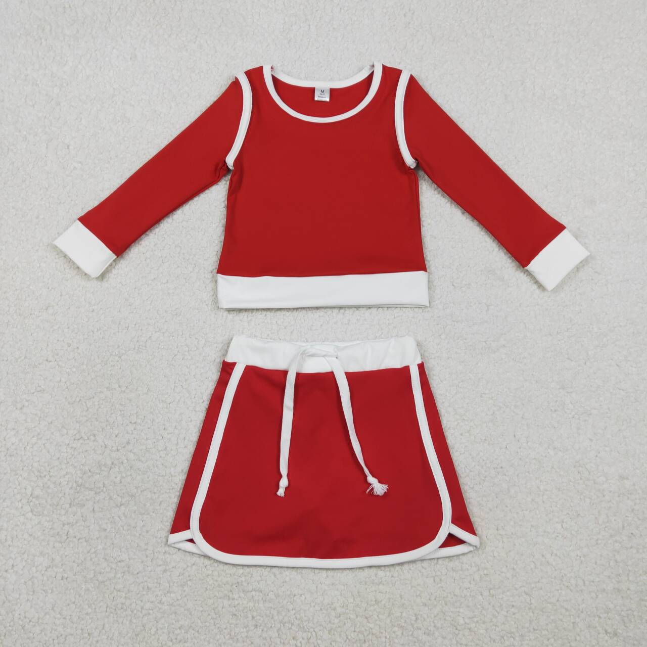 Solid Red Long Sleeve athletic Girls Skort GLD1482