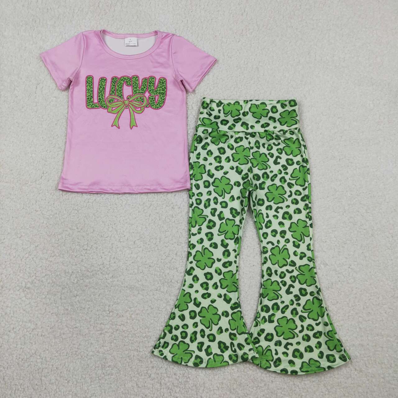 st patrick day Lucky Bell Pants Girls Set GSPO2104