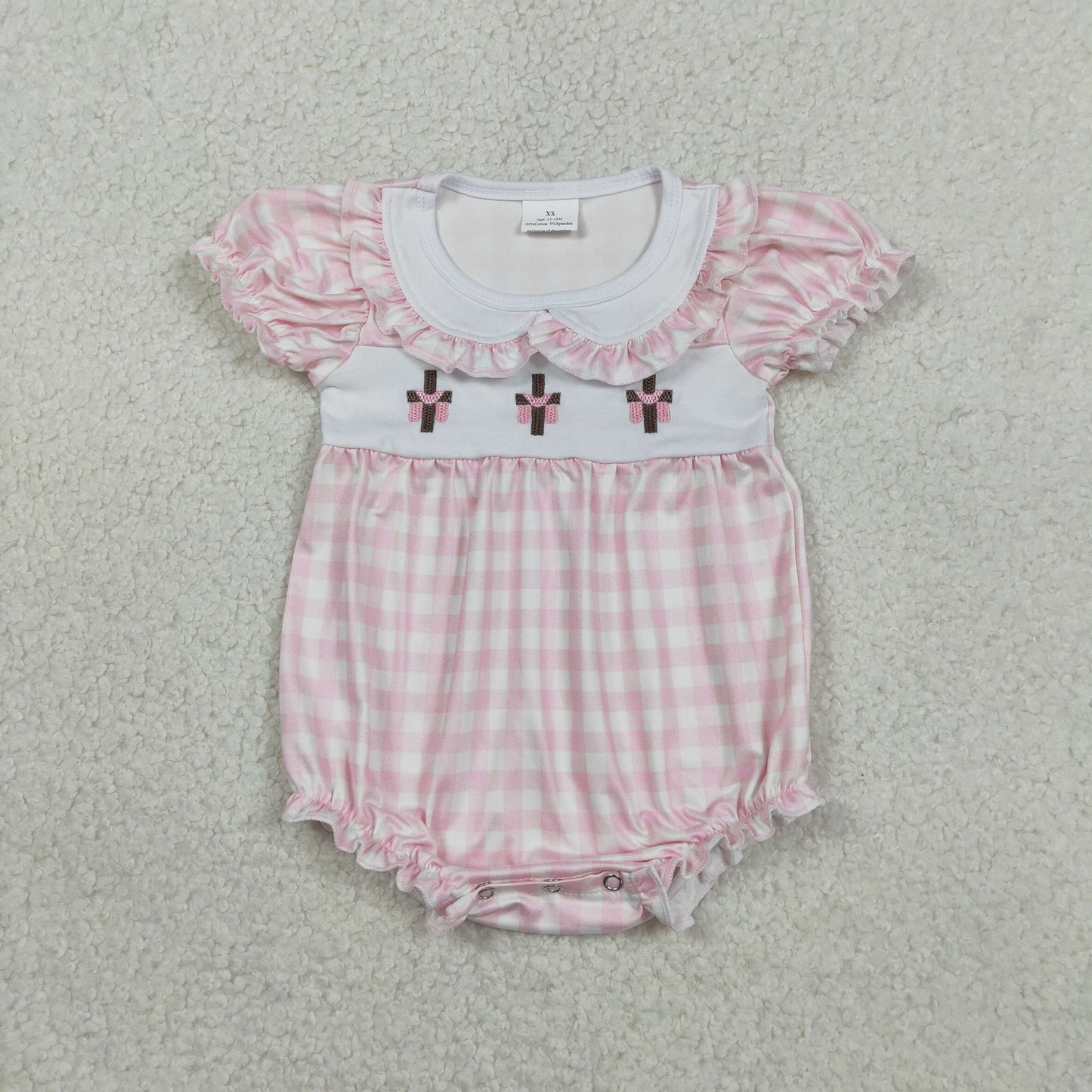 Easter cross embroidery Baby Romper SR3756