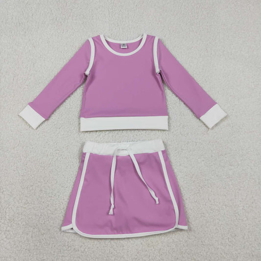 Solid Purple Long Sleeve athletic Girls Skort GLD1484