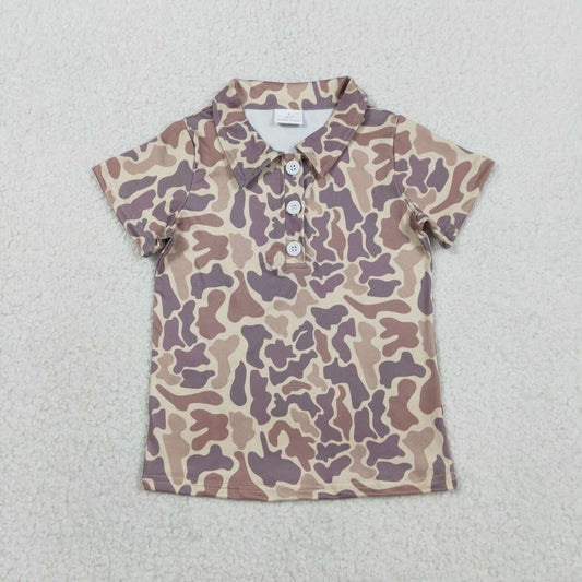 Camo print with Button short sleeve Shirt BT1701