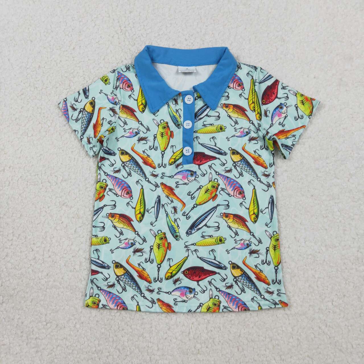 Fish print with Button short sleeve Shirt BT1661