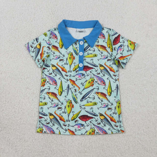 Fish print with Button short sleeve Shirt BT1661