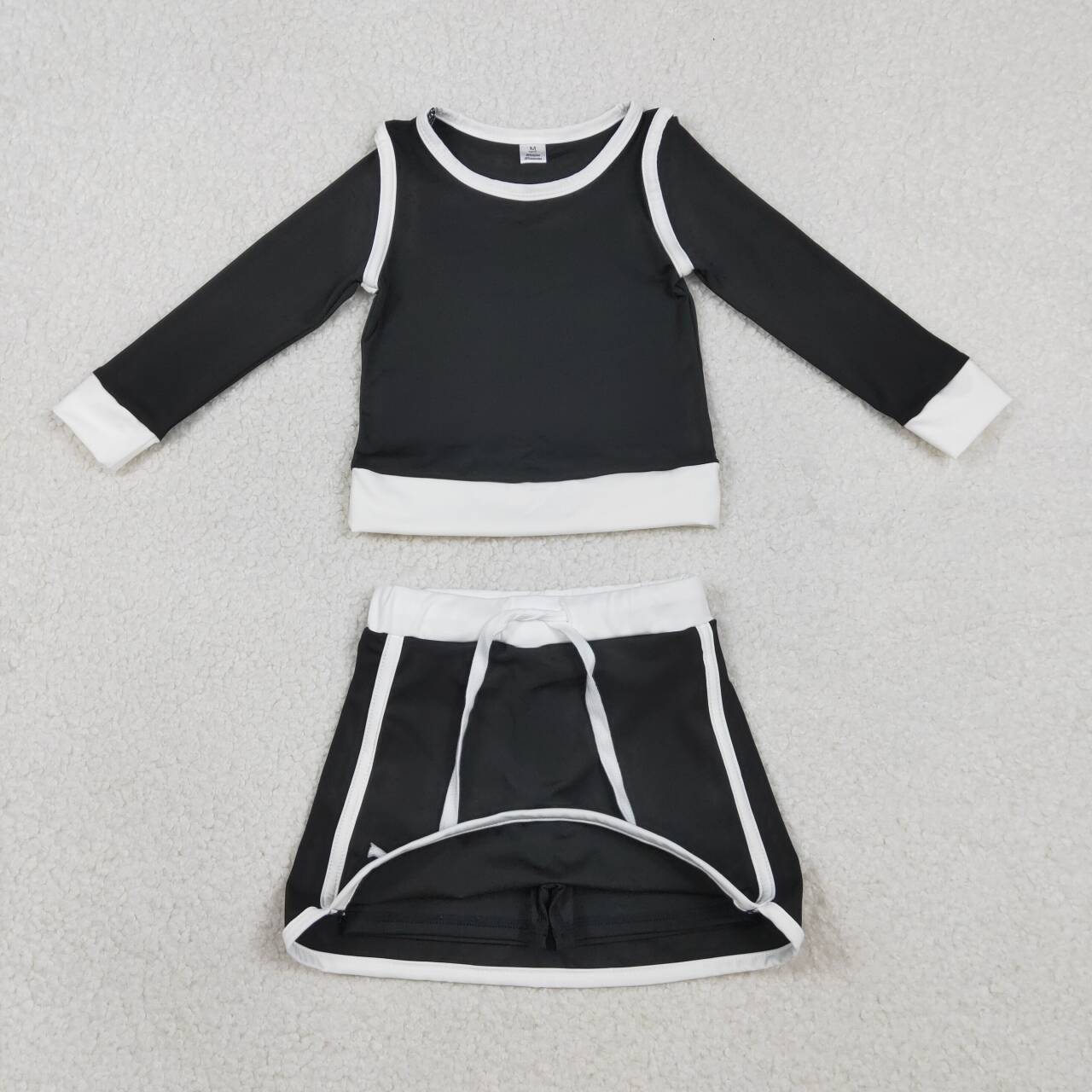 Black Long Sleeve athletic Girls Skort GLD1481