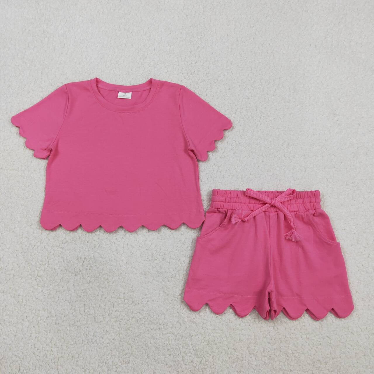Hot Pink Short Sleeve Girls Set GSSO3176