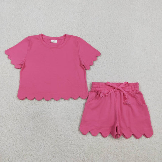 Hot Pink Short Sleeve Girls Set GSSO3176