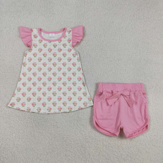flower flutter Sleeve Girls Set GSSO2953