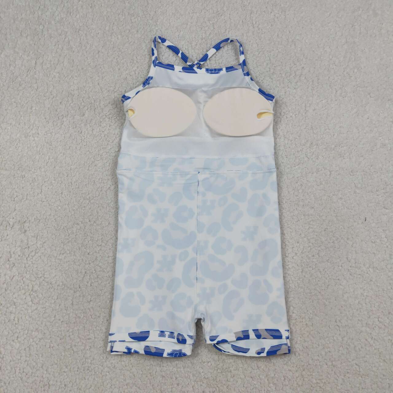 Blue Leopard print sleeveless girls dress GSD3630