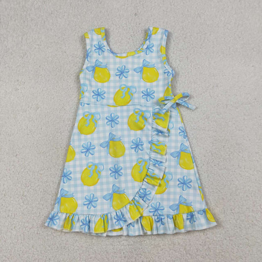 lemon sleeveless Girls Dress GSD3684