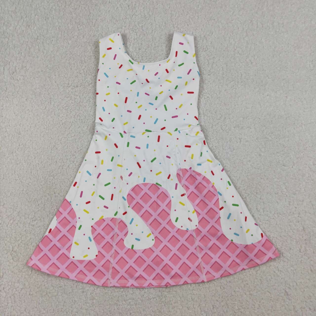 athletic Baseball Pink and White Girls Dress GSSO3255