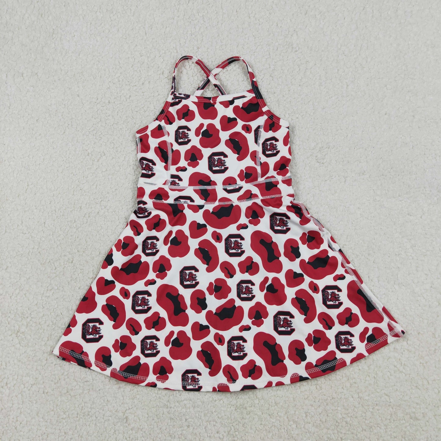 Game day Red sleeveless girls dress GSD3633