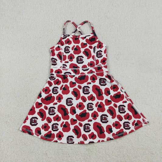 Game day Red sleeveless girls dress GSD3633
