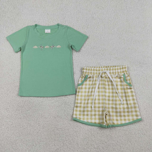 Summer Embroidered Cloud & Boy Outfit Set BSSO1684
