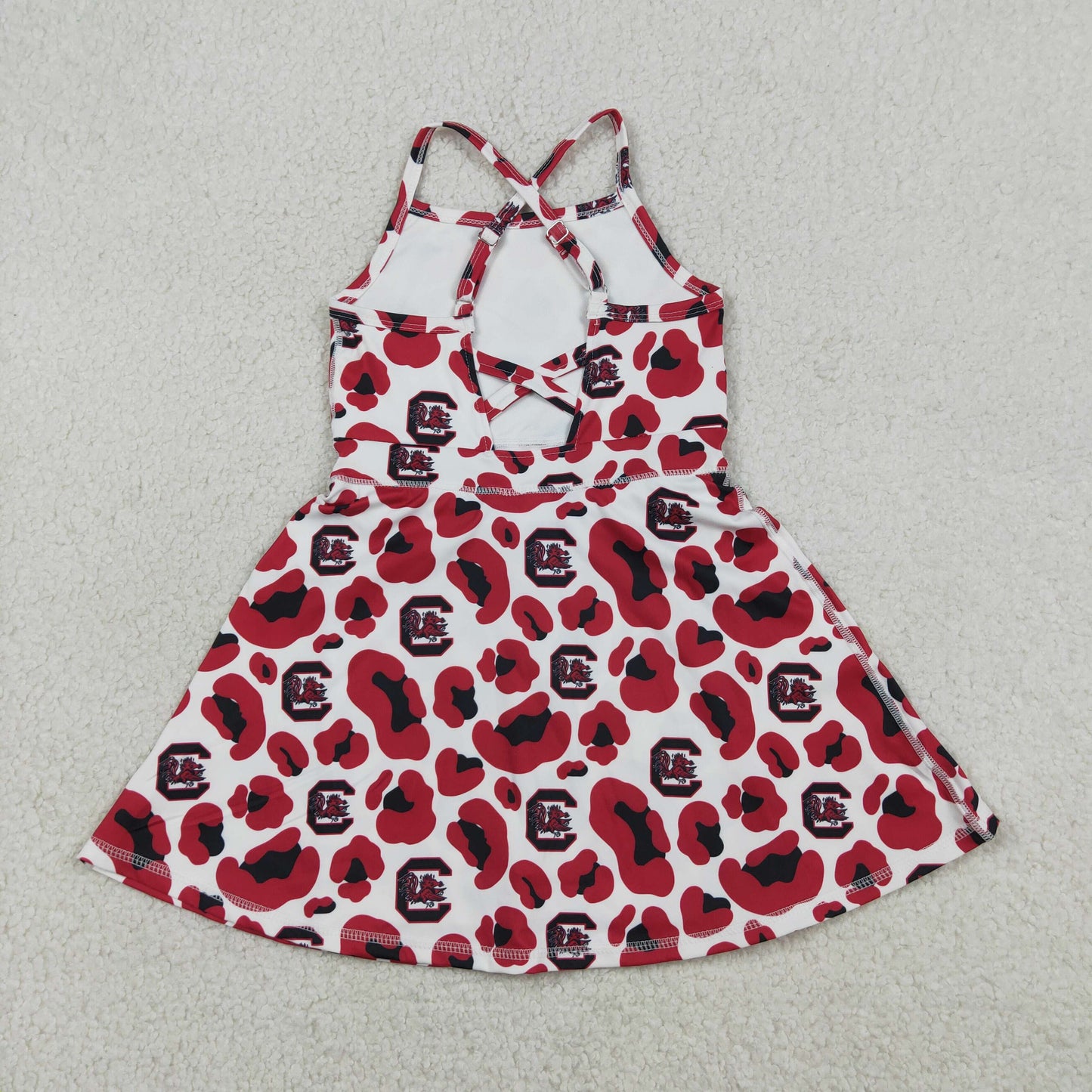 Game day Red sleeveless girls dress GSD3633