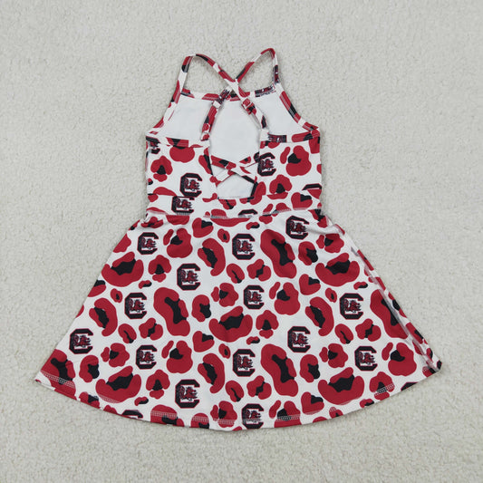 Game day Red sleeveless girls dress GSD3633