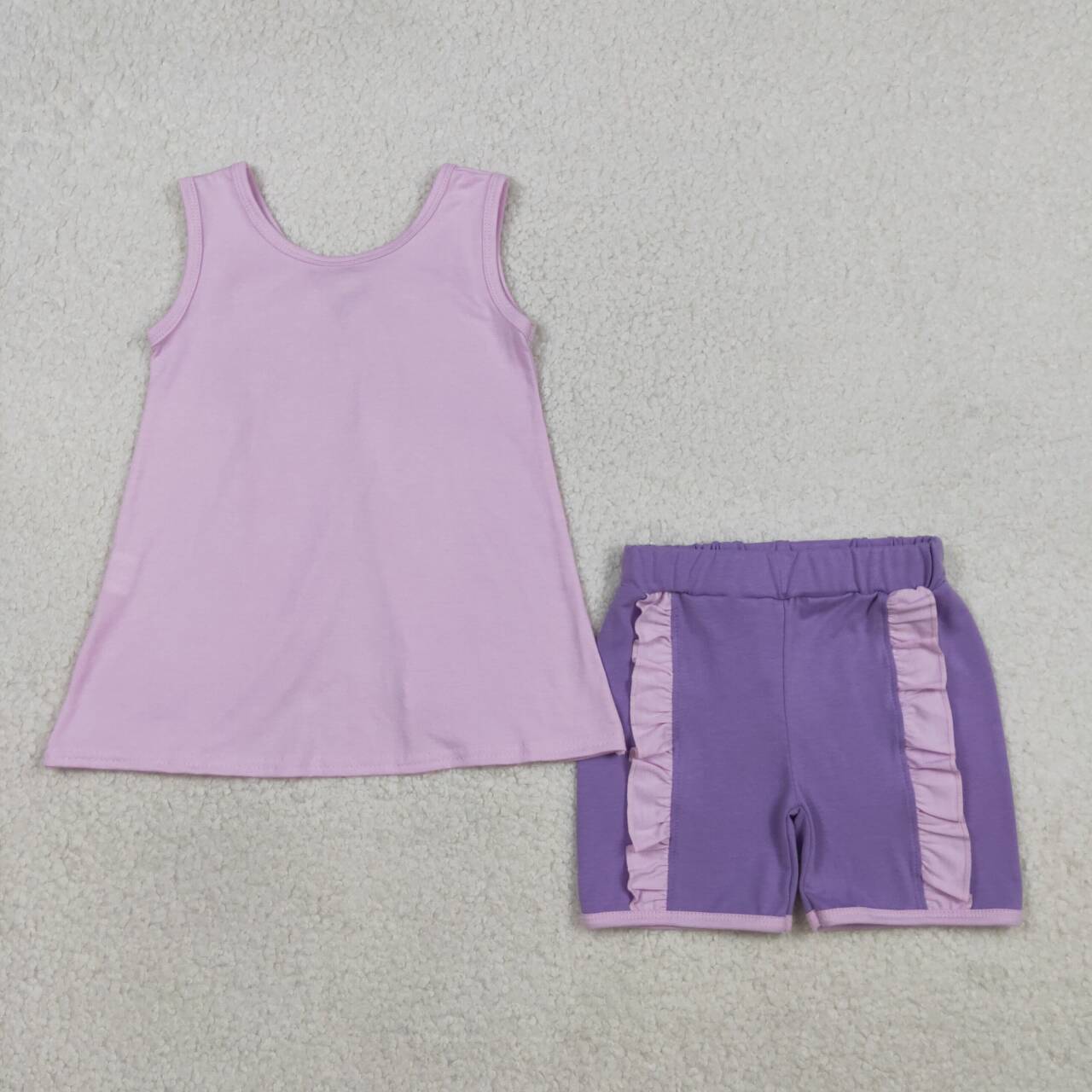 Girls' Sleeveless Purple Summer Outfit GSDO3461
