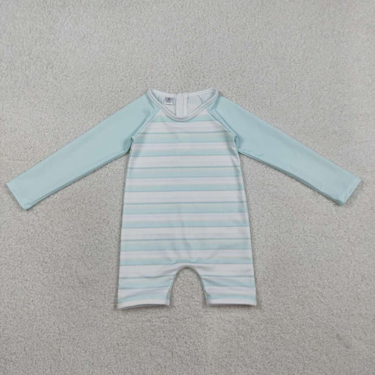 Blue Stripe Print Boys' Romper S0650