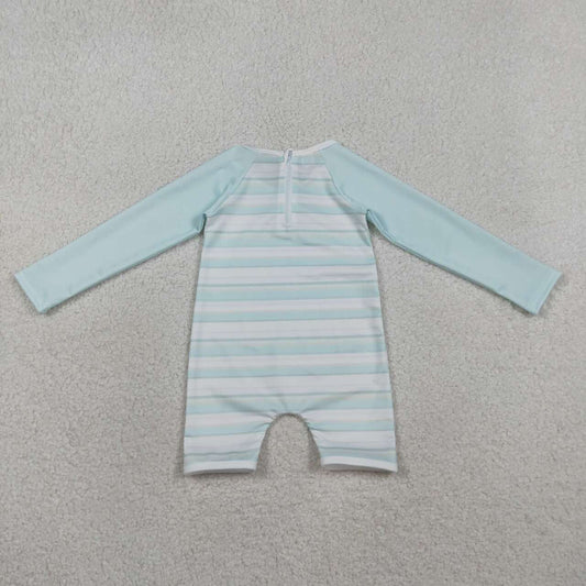 Blue Stripe Print Boys' Romper S0650