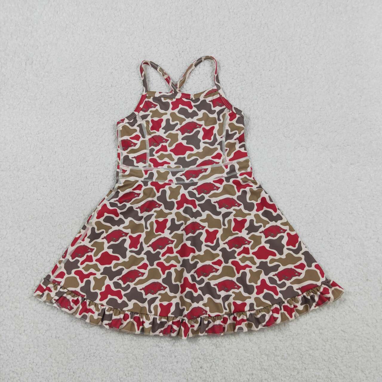 Game day Leopard sleeveless girls dress GSD3587