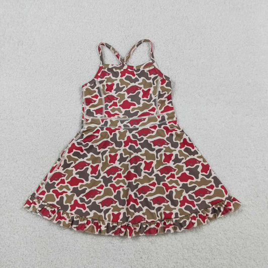 Game day Leopard sleeveless girls dress GSD3587