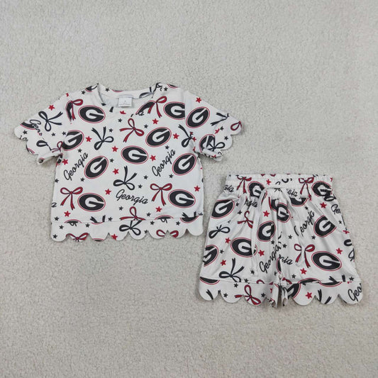 Game Day scalloped edges Short Sleeve Boy Set GSSO3250