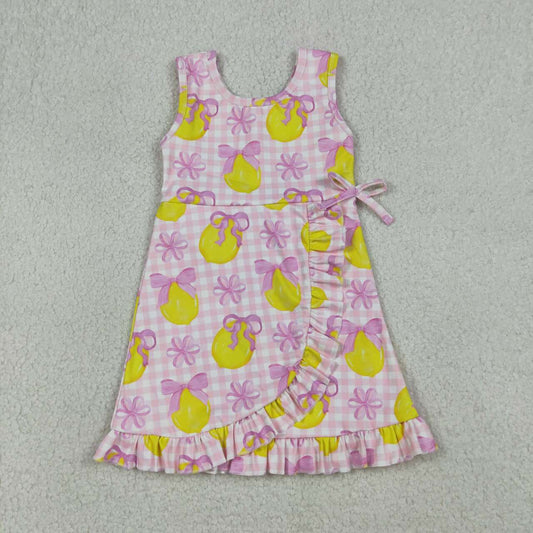 lemon With Bows Athletic Girls Dress GSD3683