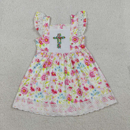 Easter Cross embroidery Girls dress GSD3313
