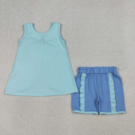 Girls' Sleeveless Blue Summer Outfit GSSO3463