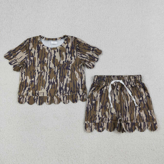 Camo scalloped edges Short Sleeve Boy Set GSSO3225