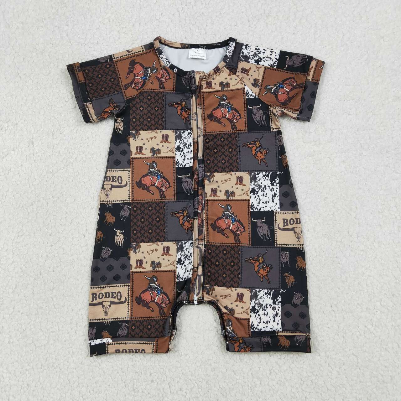 western Cowboy Print Baby Romper  SR3545