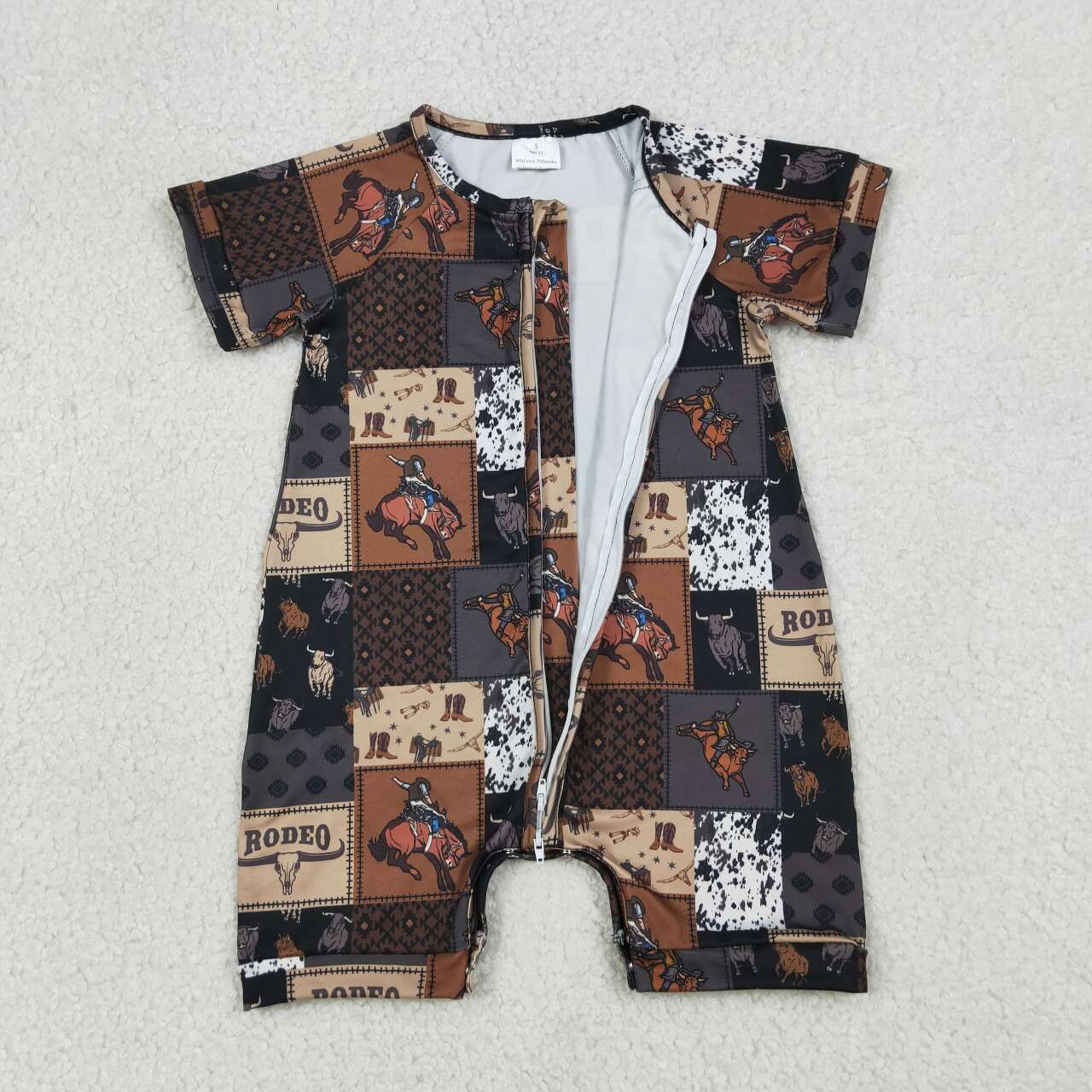 western Cowboy Print Baby Romper  SR3545