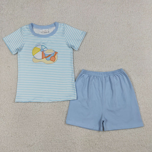 Beach Embroidery Boy Set BSSO1834