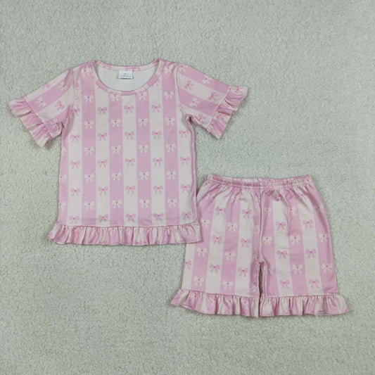 Summer Stripe Pink Bow Summer Outfit GSSO3341