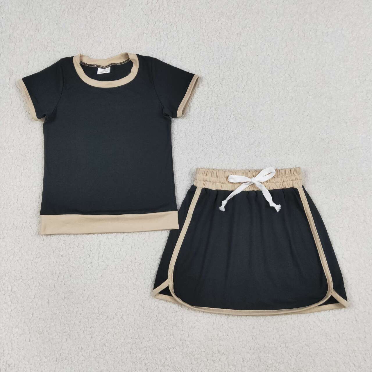 Black Short Sleeve Summer Outfit GSD3923