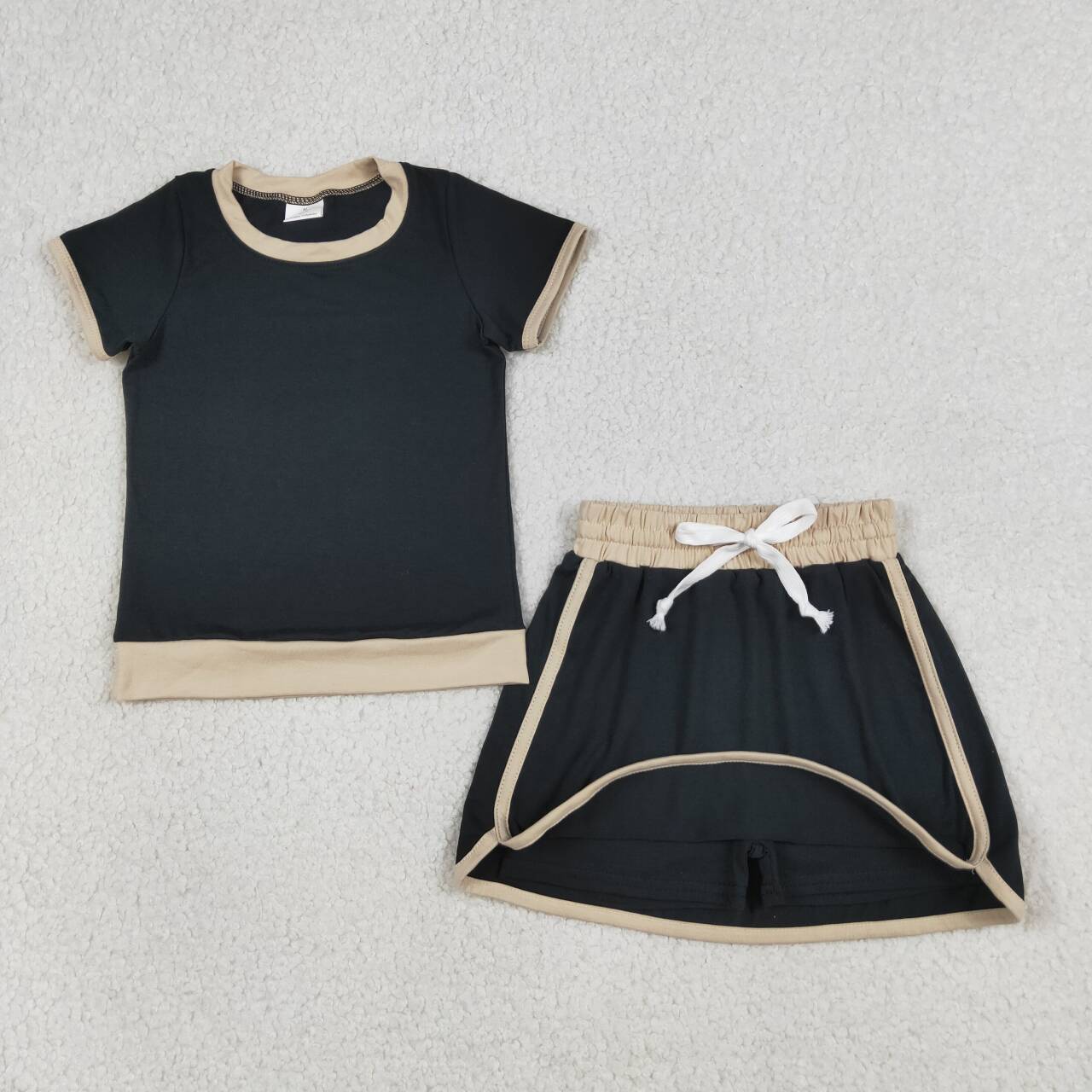 Black Short Sleeve Summer Outfit GSD3923