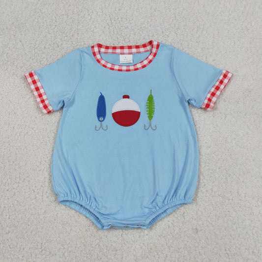 Blue Fish Embroidery Baby Romper  SR3577