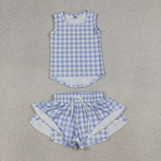 Blue Plaid athletic Set GSSO3479