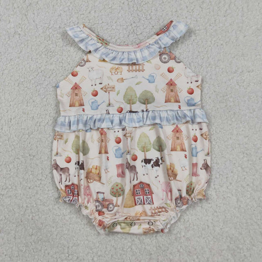Animal Farm Print Baby Romper  SR3852