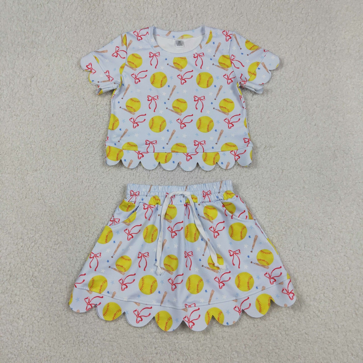 Toddler Girl softball Scallop Girls Skort Outfits GSD3655