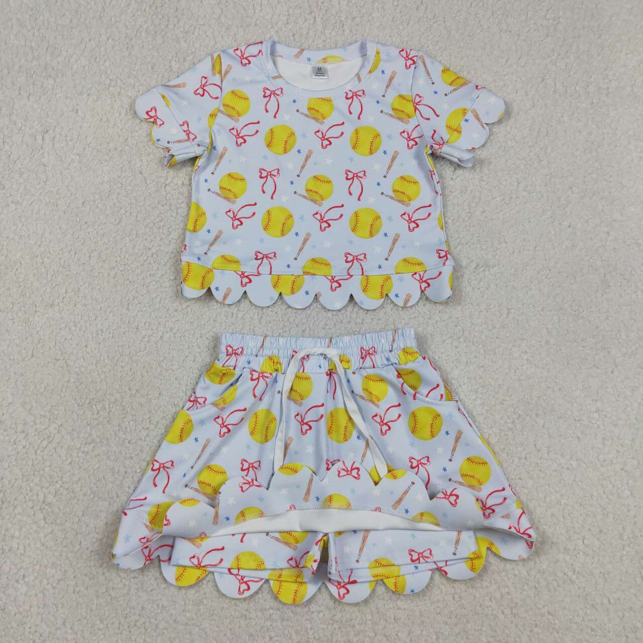Toddler Girl softball Scallop Girls Skort Outfits GSD3655