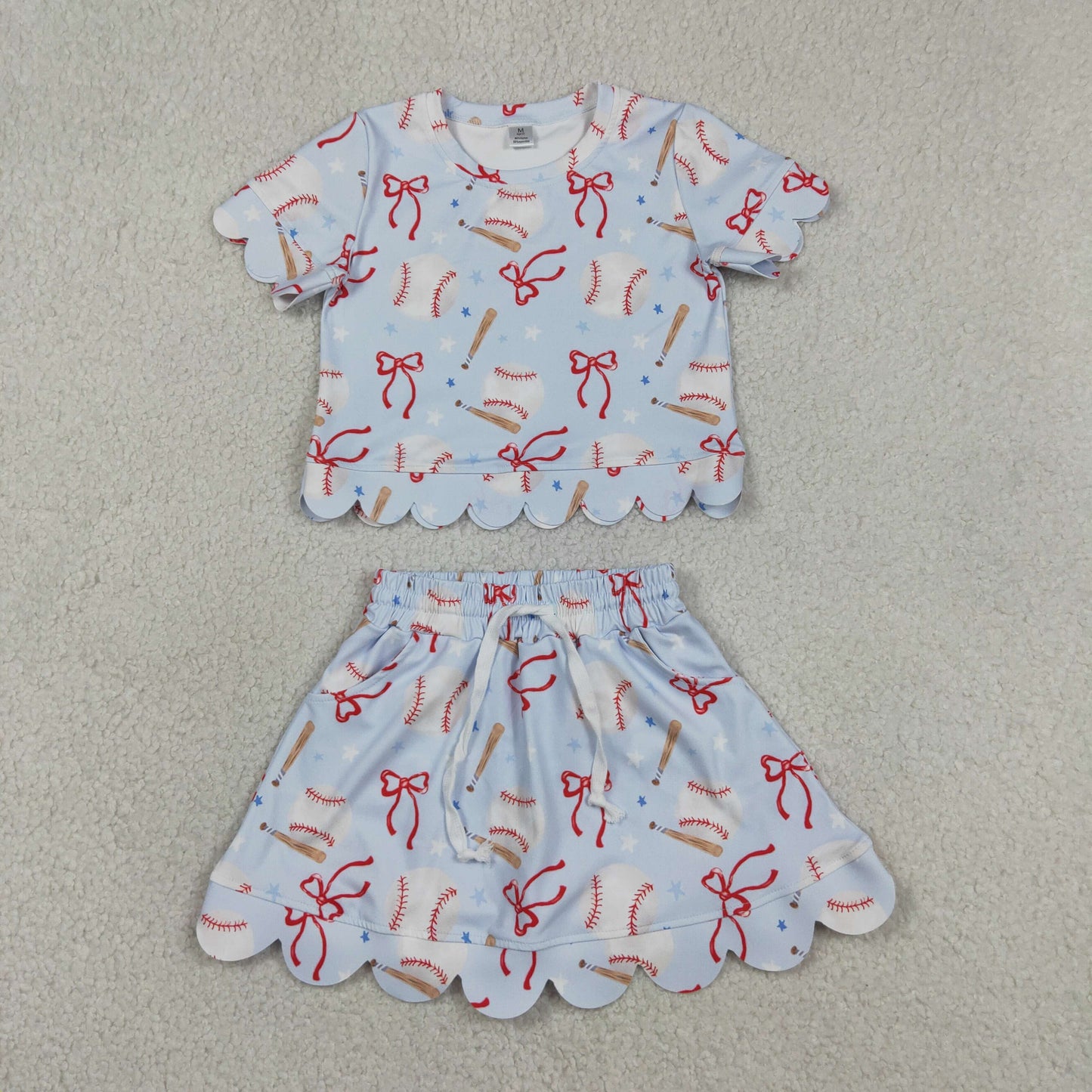 Toddler Girl Baseball Scallop Girls Skort Outfits GSD3656