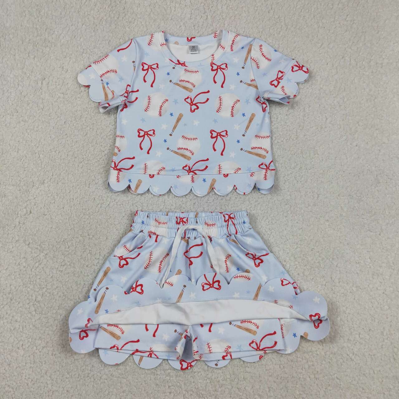 Toddler Girl Baseball Scallop Girls Skort Outfits GSD3656