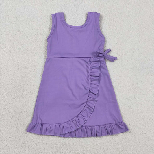 Athletic Purple Sleeveless Girls Dress GSD3036